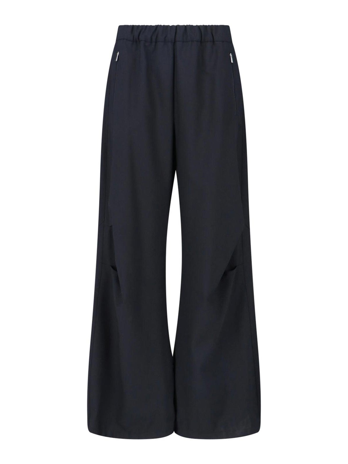 Wide trousers in wool blend