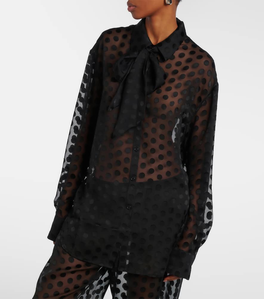 Peri polka-dot sheer shirt
