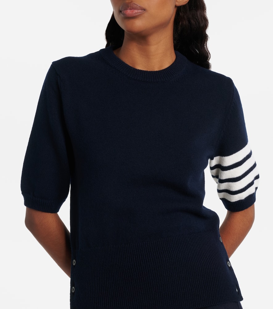 4-Bar knitted virgin wool sweater