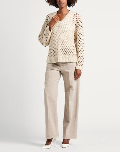 Woman Sweater Beige Size 3XL Silk, Linen, Polyamide, Polyester
