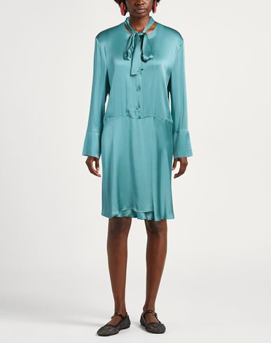 Woman Mini dress Turquoise Size 6 Acetate, Silk