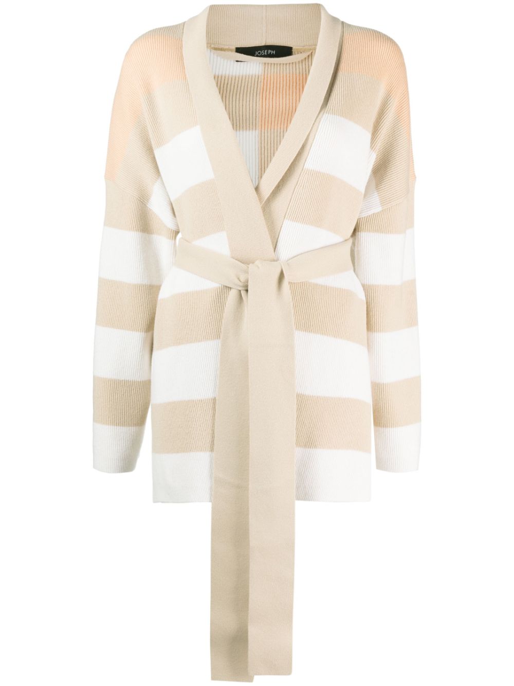 Striped knitted cardigan - Neutrals
