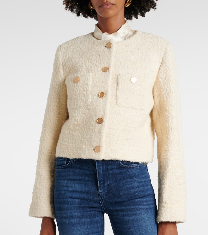 Cropped cotton and wool jacket
