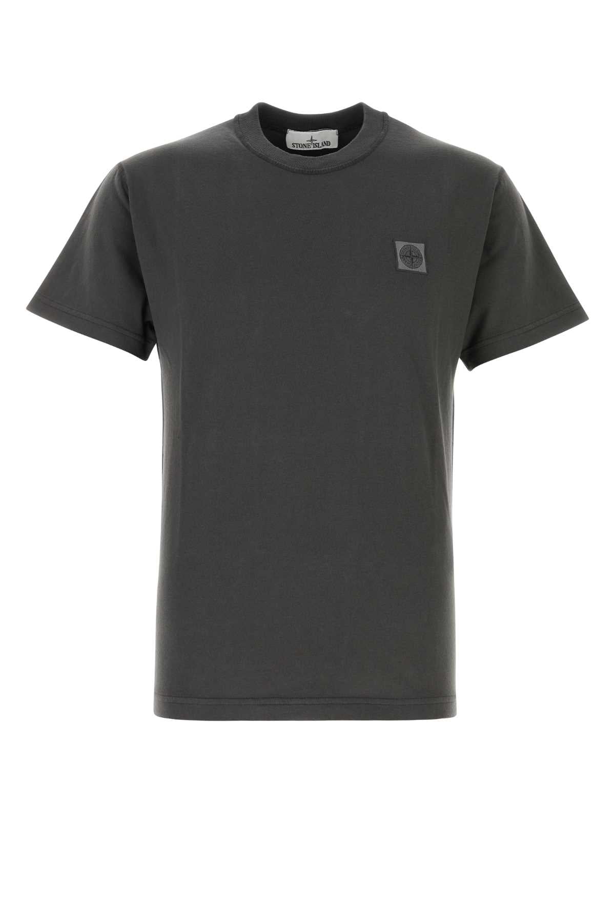 Logo-Embroidered Cotton T-shirt — Gray