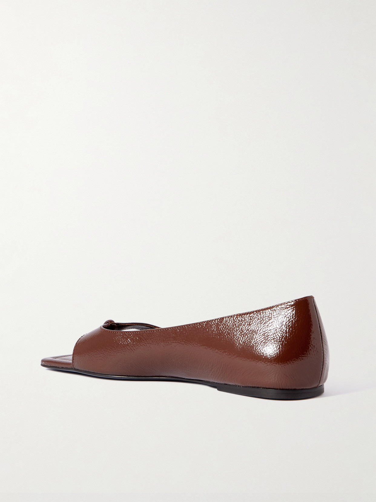 90s Crinkled Patent-leather Pumps - Burgundy