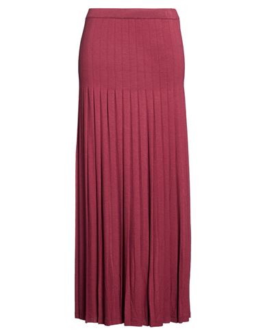 Woman Maxi skirt Burgundy Size 10 Viscose, Wool, Elastane