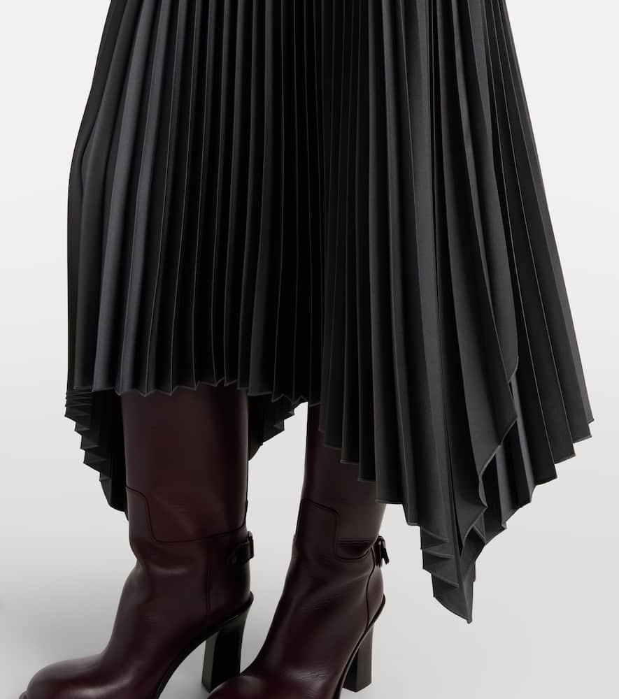 Ade asymmetric plissé midi skirt
