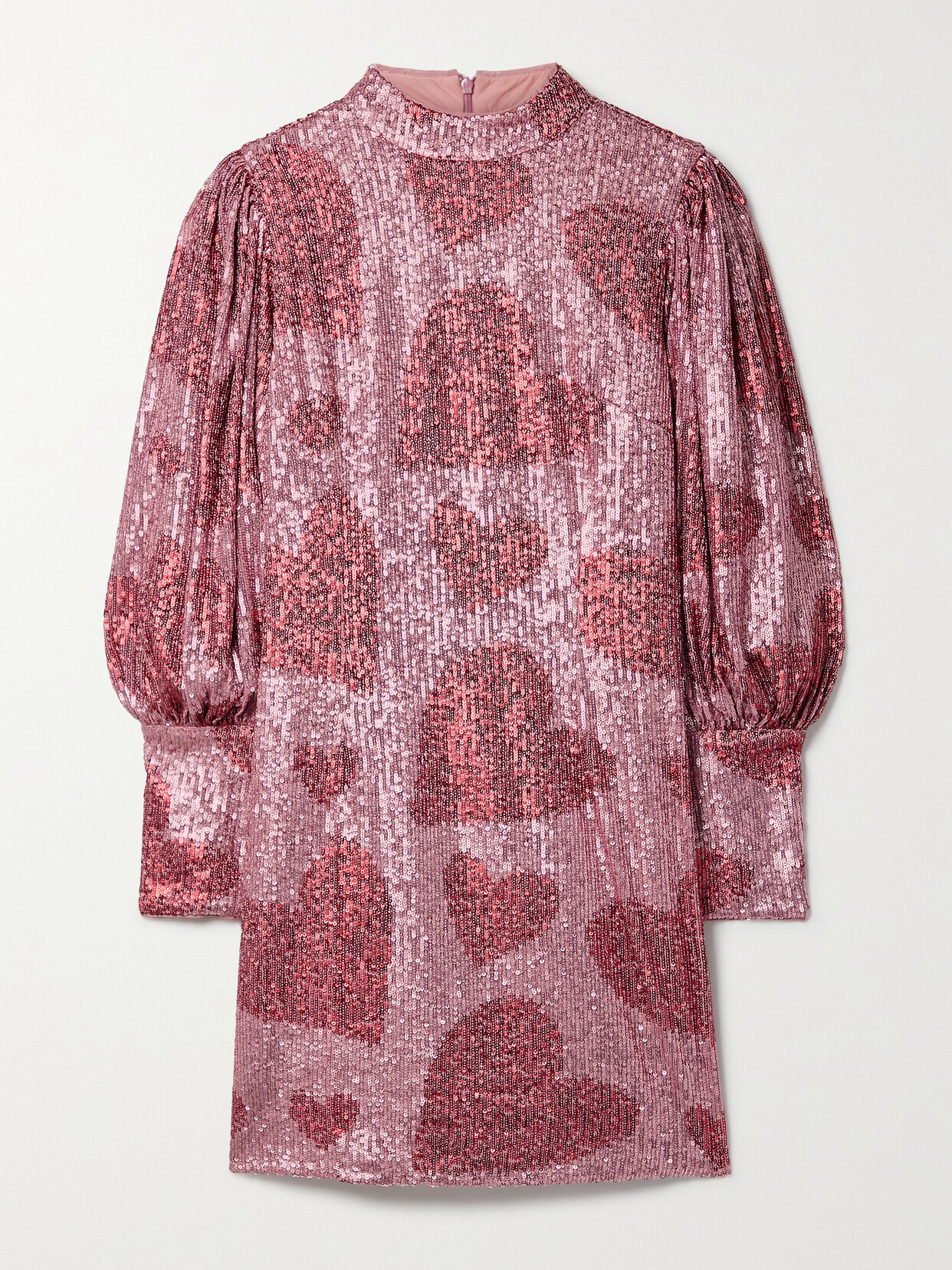 Sequined Tulle Mini Dress - Pink