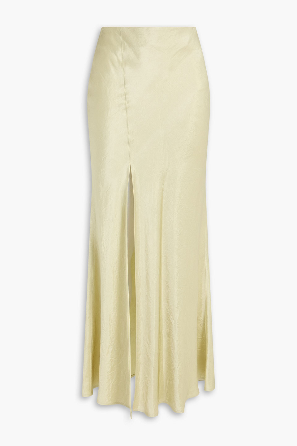 Crinkled-satin maxi skirt - Green - L