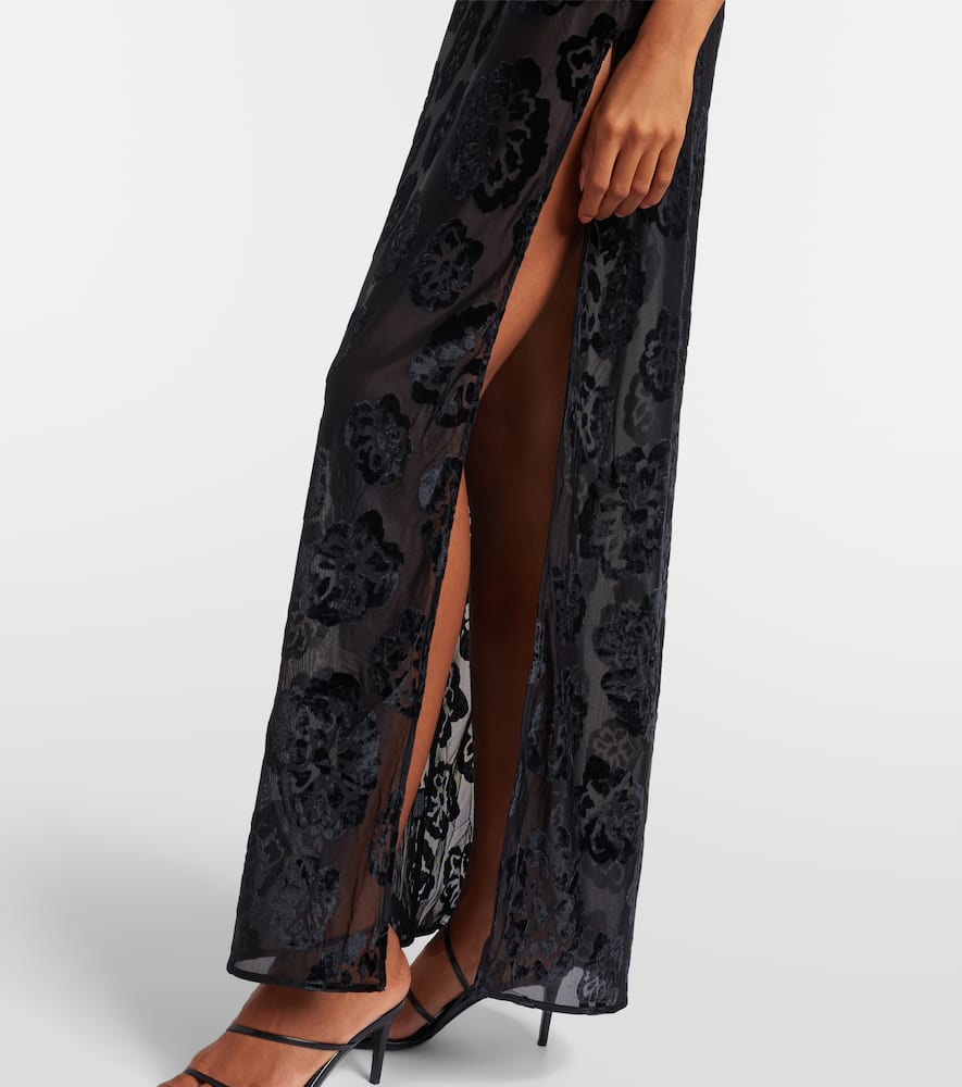 Vittoria embroidered sheer maxi dress