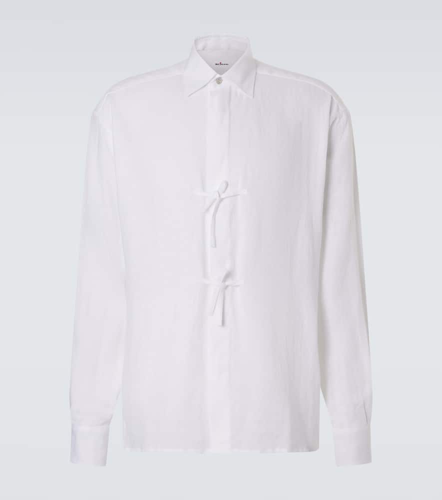 Dorian bow-detail linen shirt