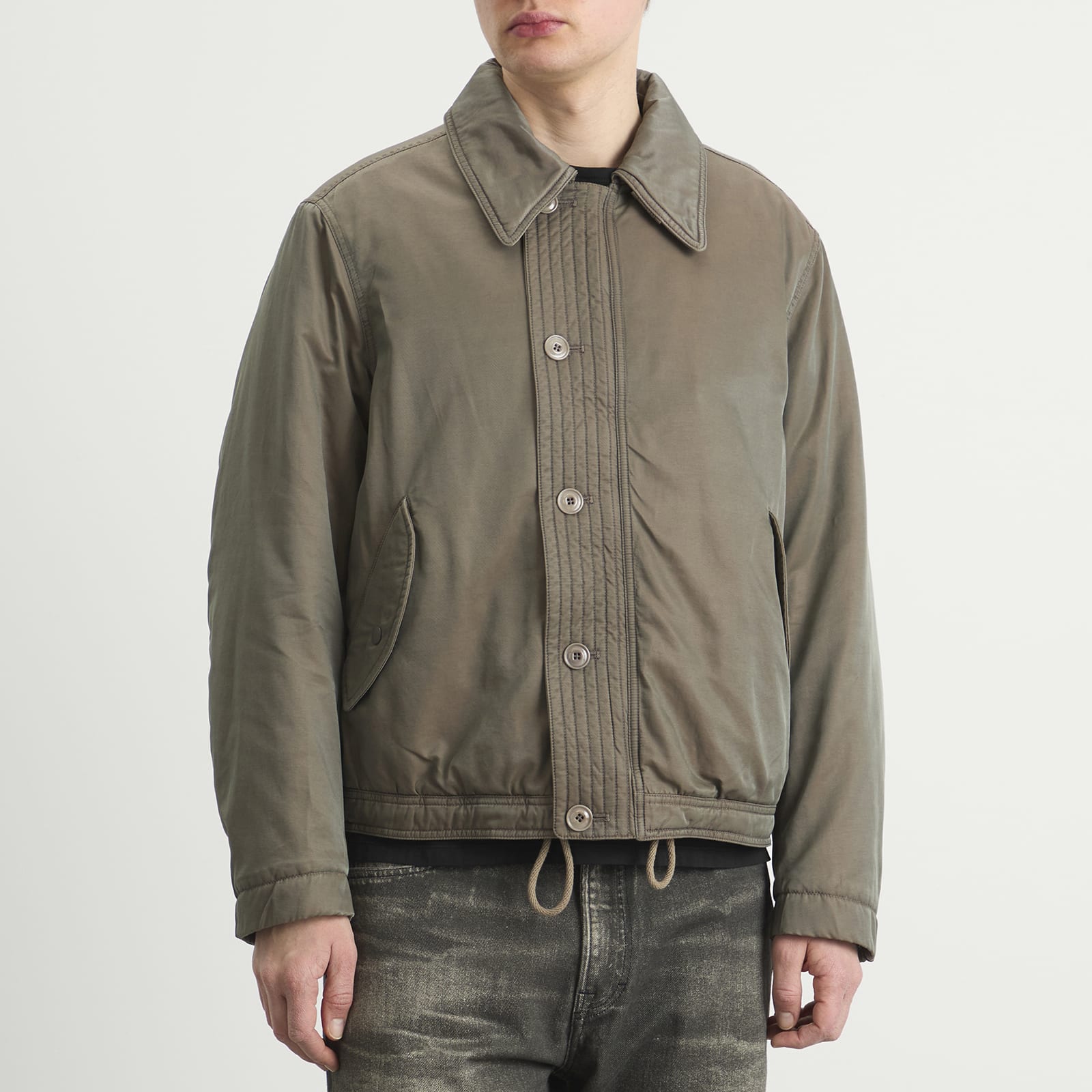 Men's Twill Auto Jacket in Taupe Smoke