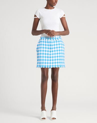 Woman Mini skirt Azure Size 4 Cotton, Polyester, Polyamide, Acrylic