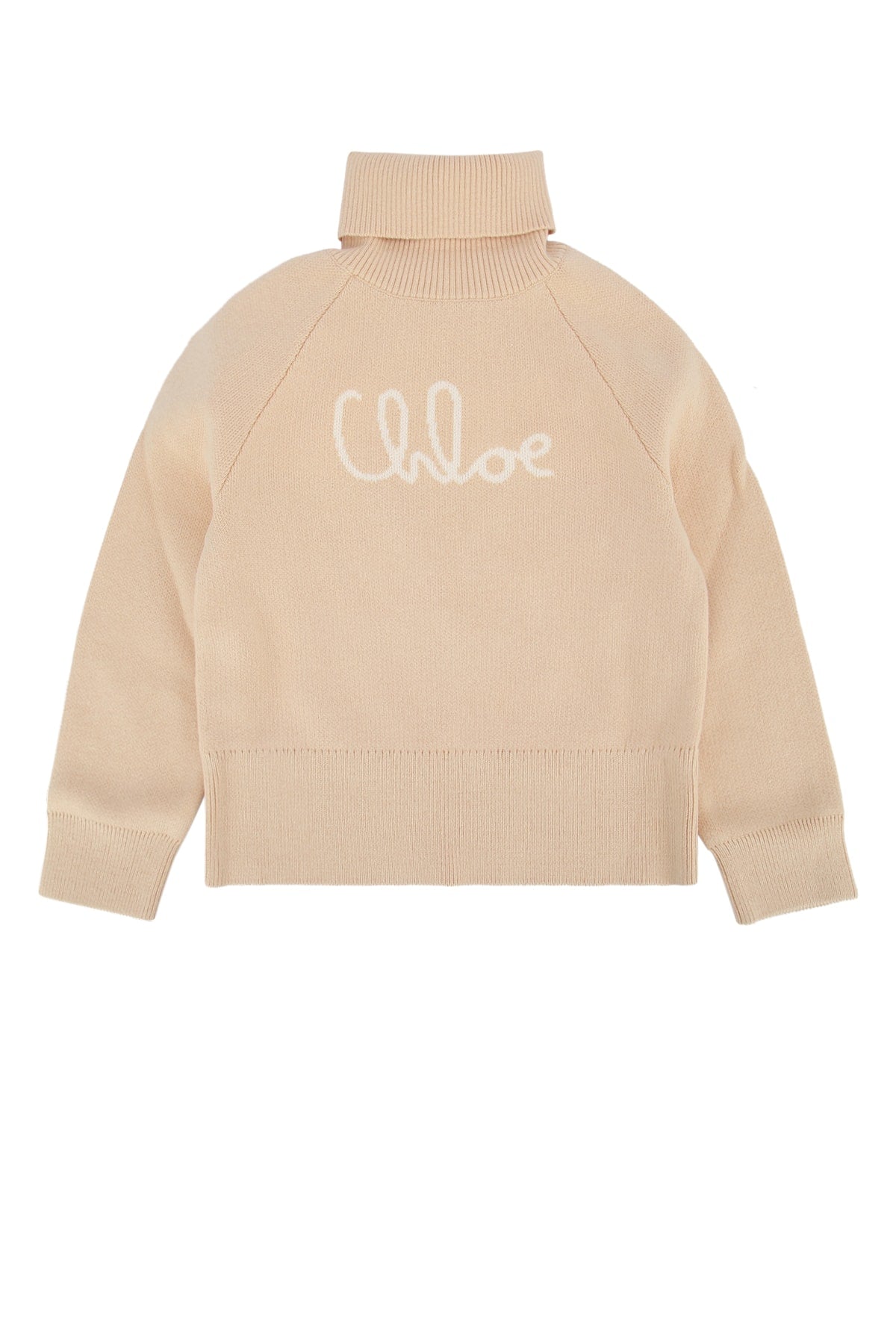 Logo-Embroidered Wool Sweater — Beige
