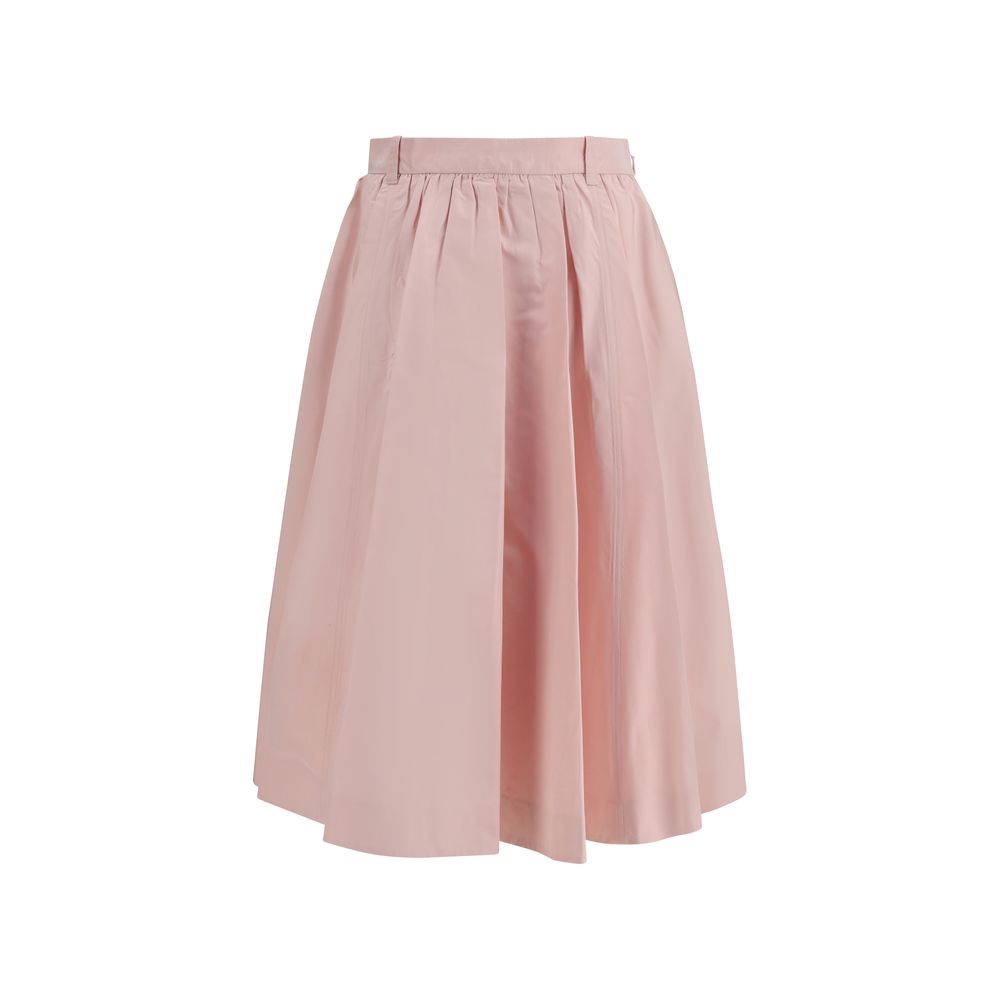 Pleated Silk Skirt — Pink