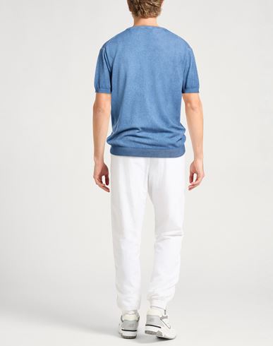 Man Sweater Light blue Size 46 Cotton