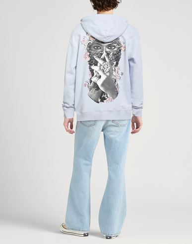 Man Sweatshirt Sky blue Size M Cotton