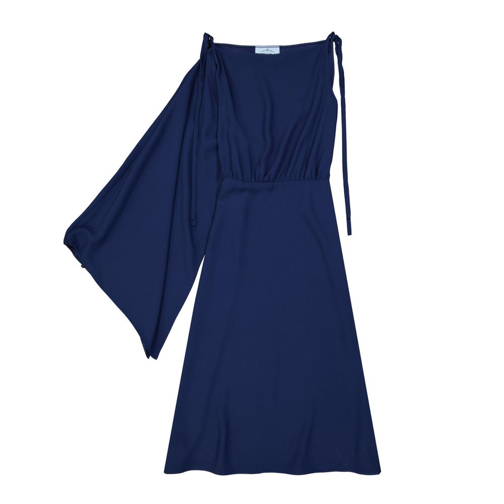 Acetate Blend Dress — Blue