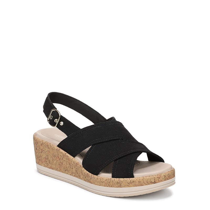 Women's Rye Slingback Wedge Sandals (Black Fabric)
