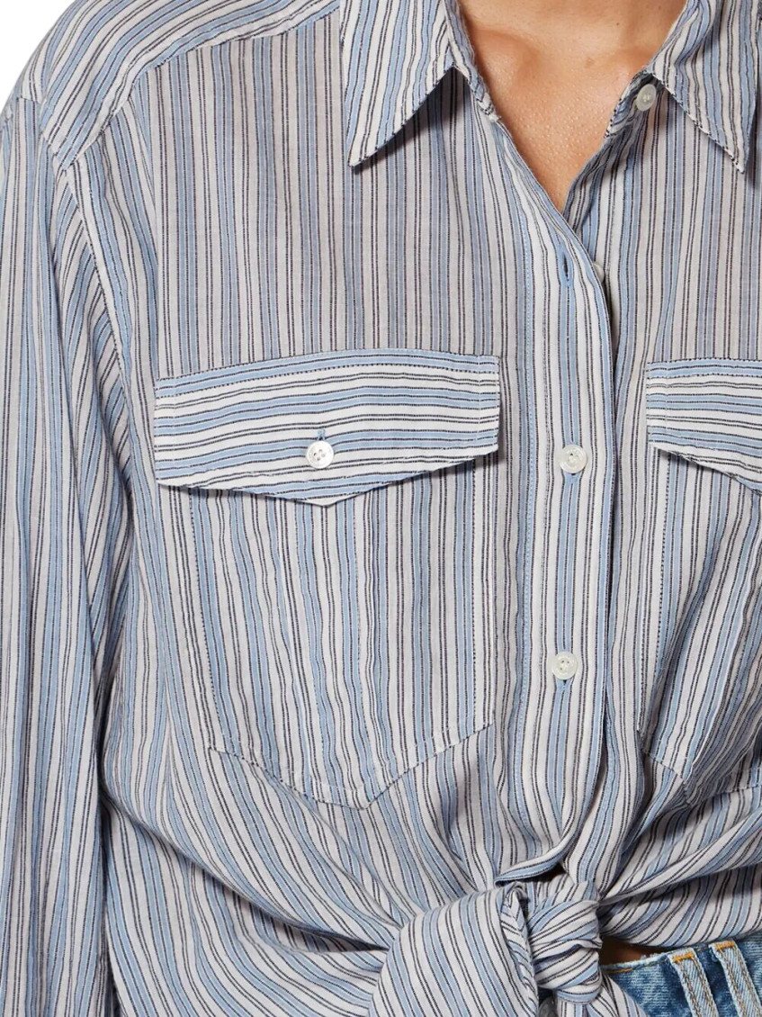 Blue Oversized Stripes Shirt