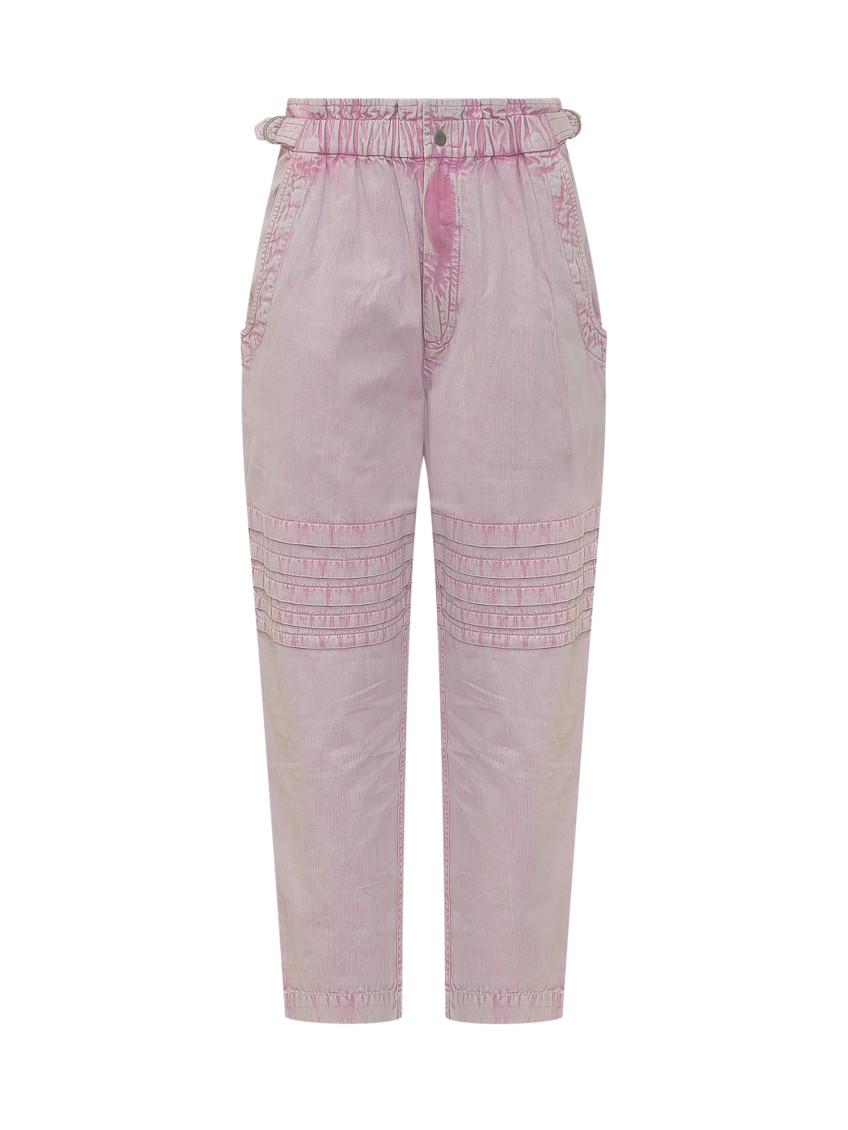 Pink Straight Flat Front Pants