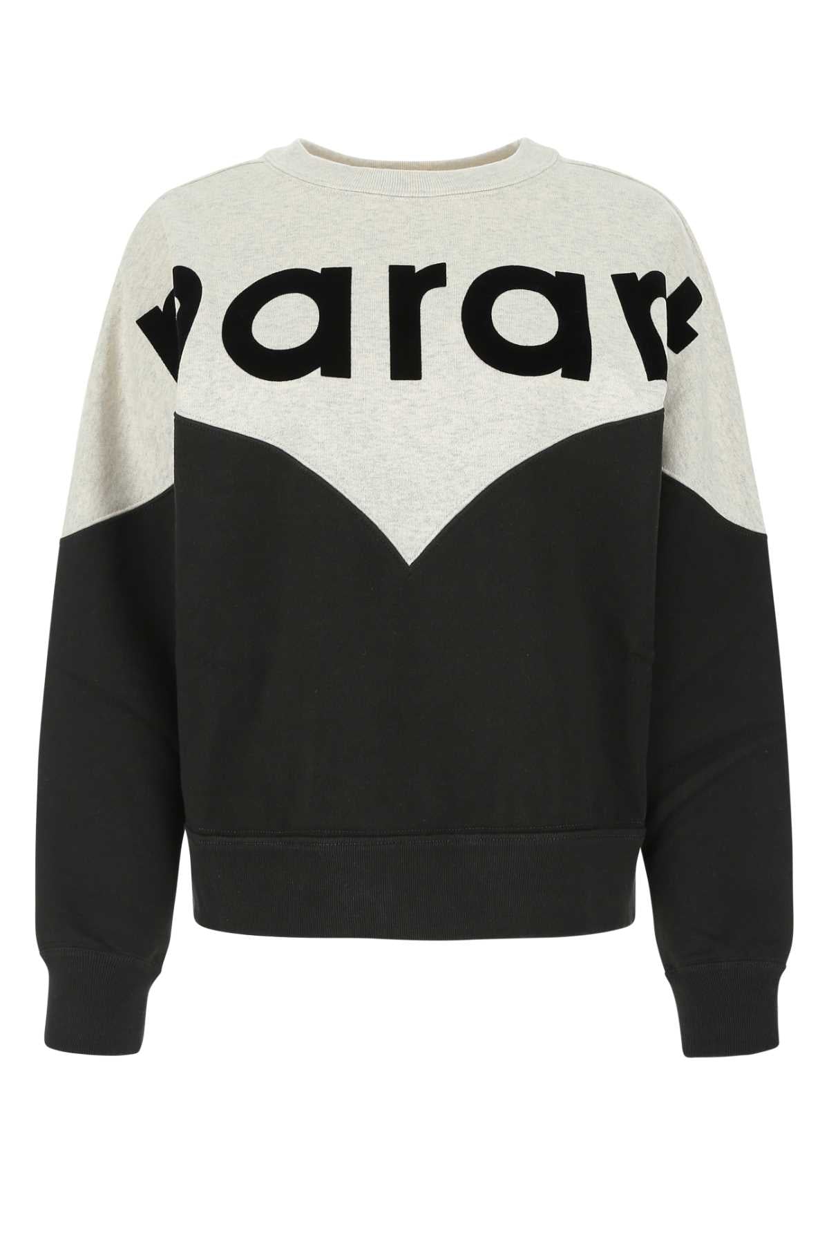 Two-Tone Cotton Blend Sweatshirt — Black