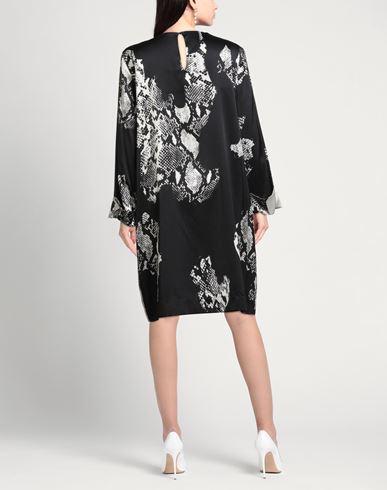 Woman Midi dress Black Size 12 Silk, Elastane
