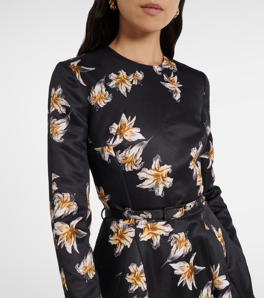 Uccellina floral duchess satin midi dress