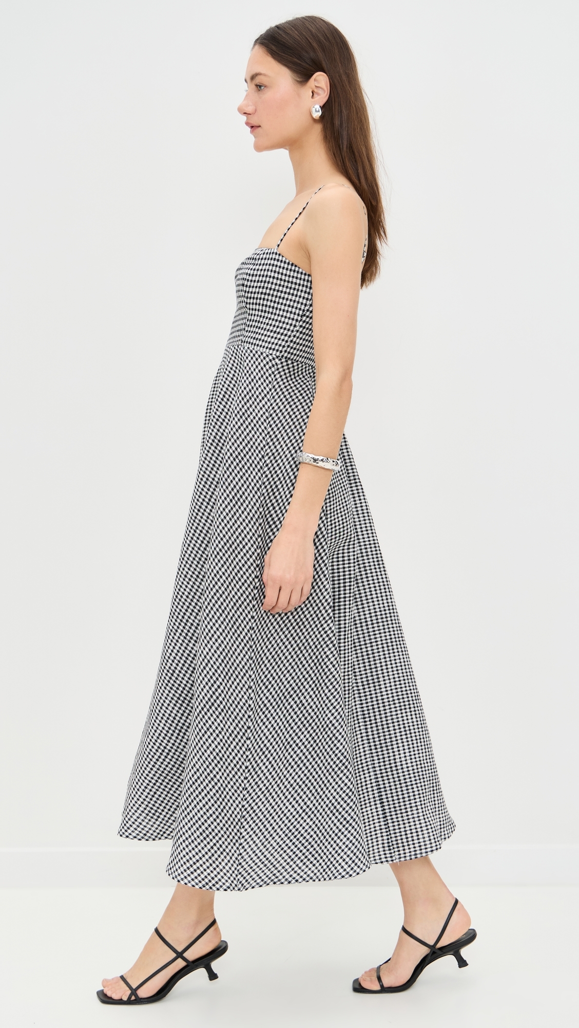 Reformation Monette Linen Dress Remy Check