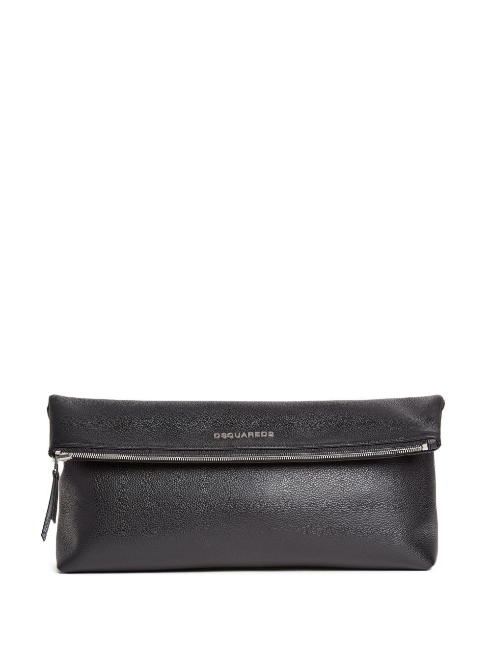 Neoclassic pebbled leather messenger bag - Black