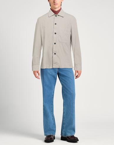 Man Jacket Light grey Size 40 Cotton, Elastane