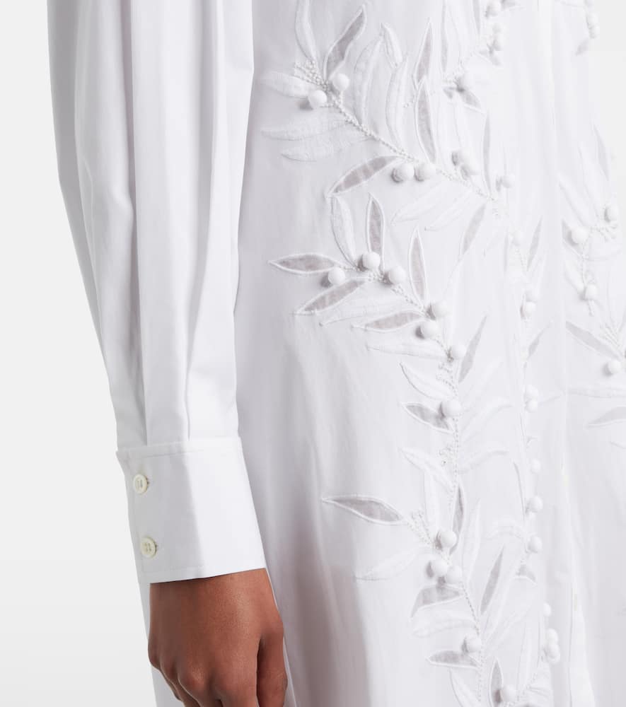 Embroidered cotton-blend gown
