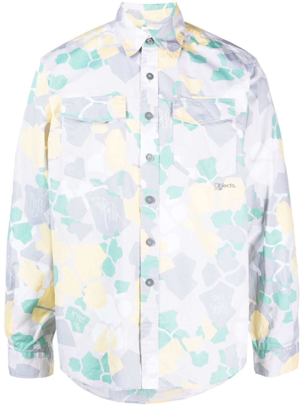 Graphic-print long-sleeved shirt - Grey