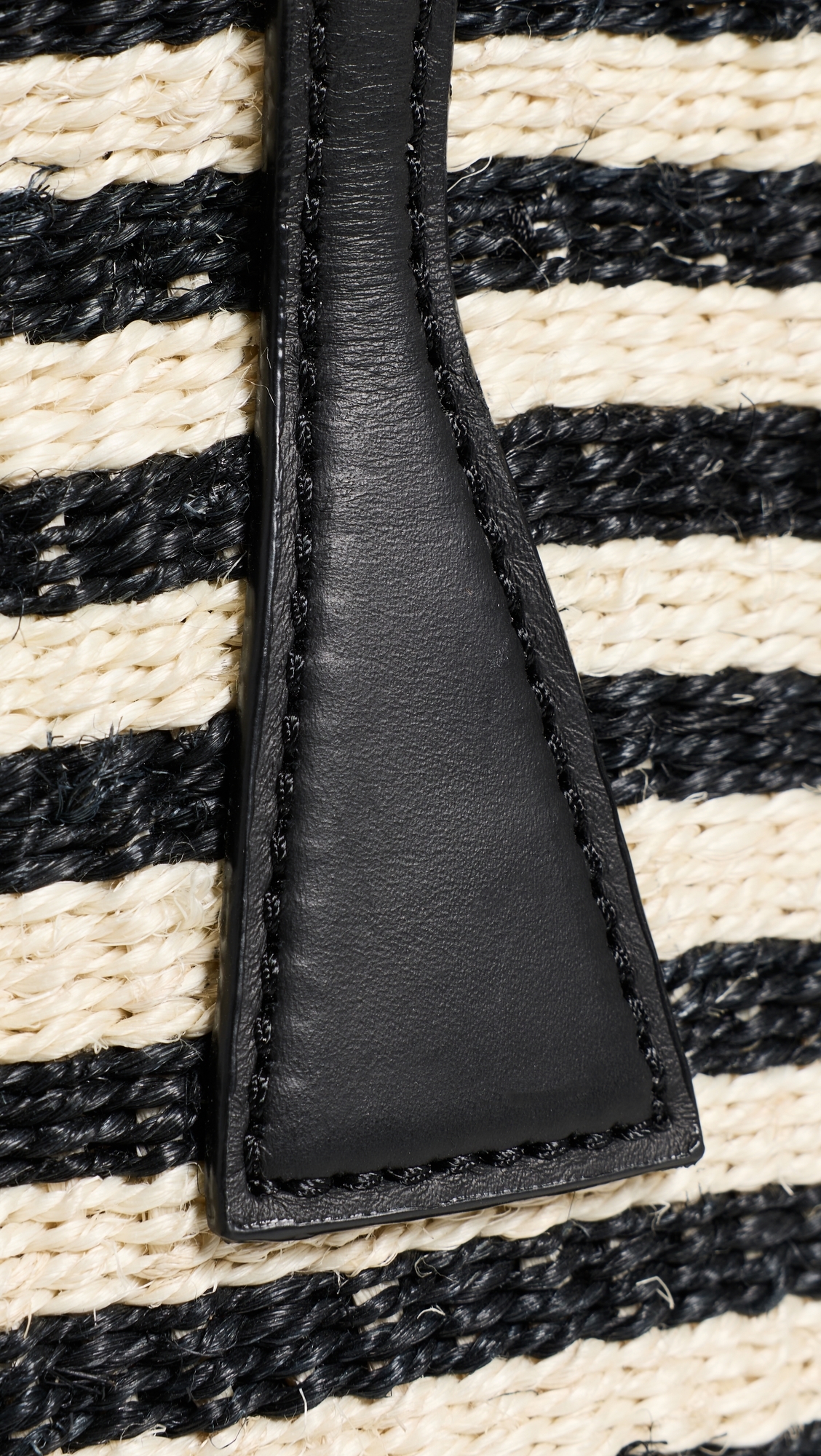 Single Handle Basket Tote Black/Cream Stripe One Size
