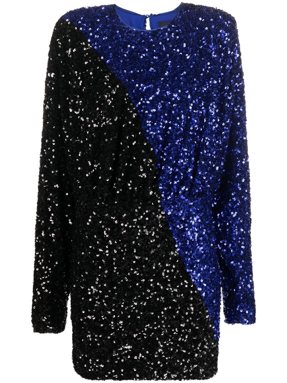 Two-tone sequin minidress - Blue