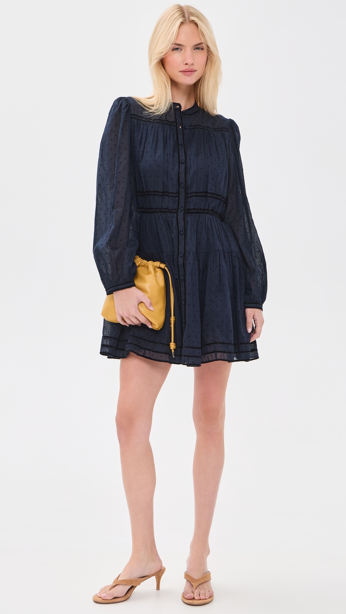 Lumi Long Sleeve Cotton Mini Dress Nightfall