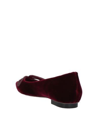 Woman Ballet flats Burgundy Size 10 Textile fibers