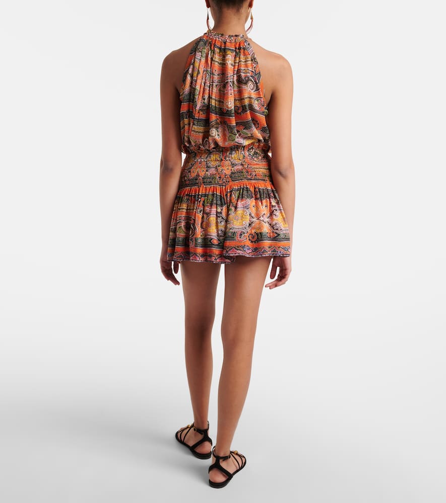Maelly paisley silk voile wide-leg shorts