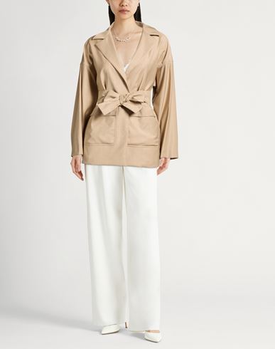 Woman Blazer Beige Size 2 Wool, Viscose, Elastane