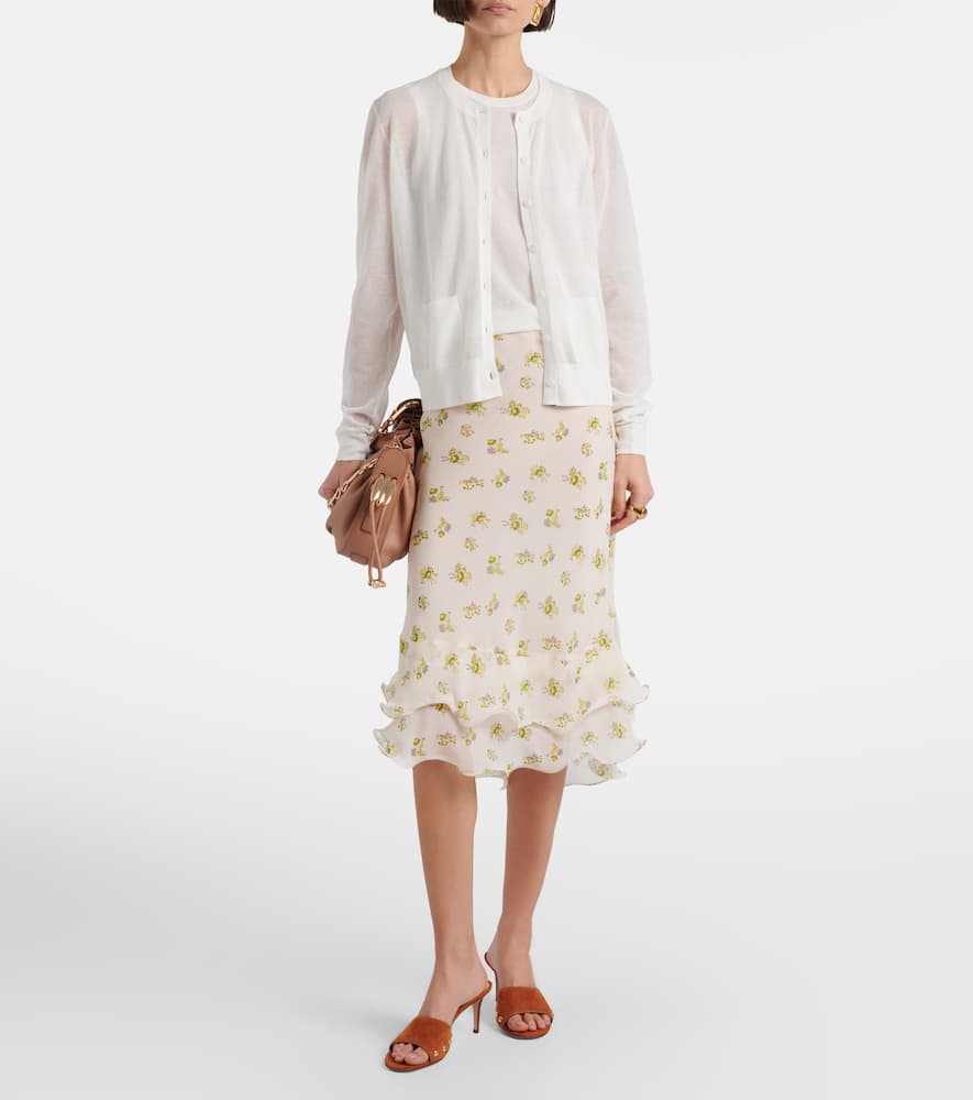Airy Daydream floral midi skirt