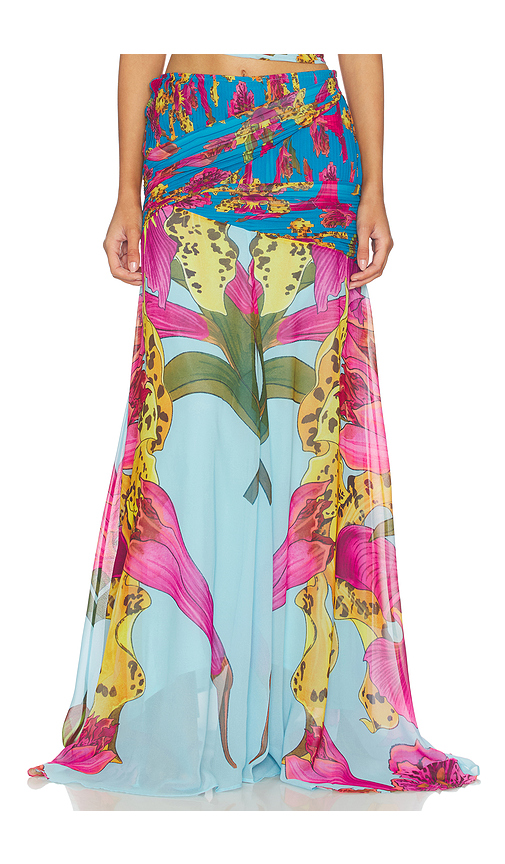 Muma World Amazonian Orchid Andressa Skirt in Blue. - M also in L