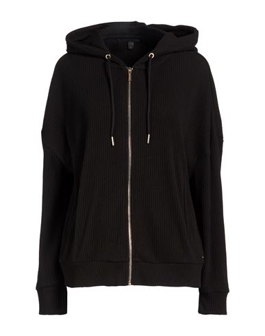 Woman Sweatshirt Black Size S Cotton, Polyester, Elastane
