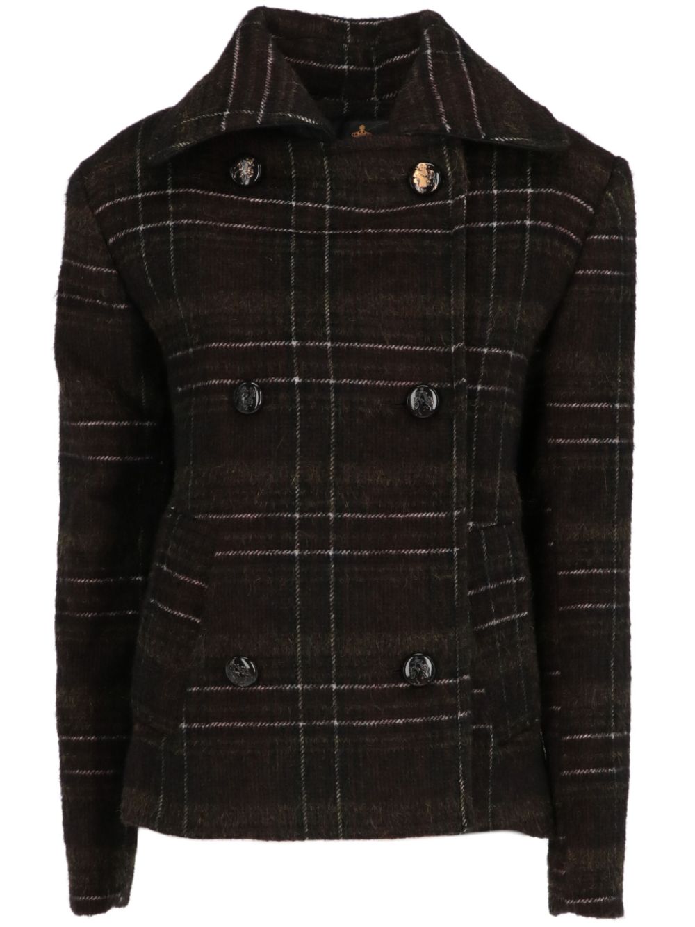 2017-2018 checked coat - Brown