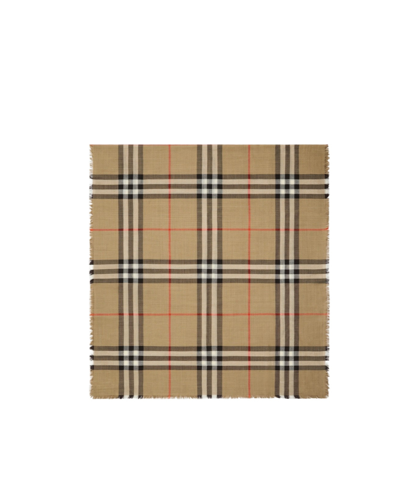 Reversible Check Wool Silk Scarf