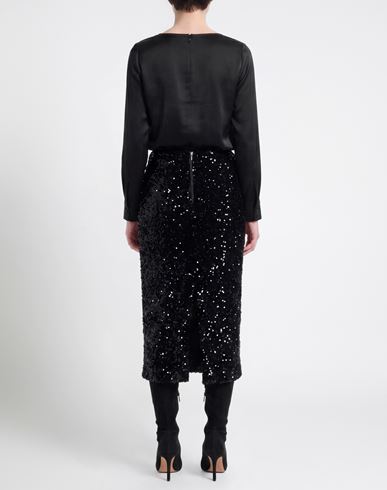 Woman Midi skirt Black Size M Polyester, Elastane