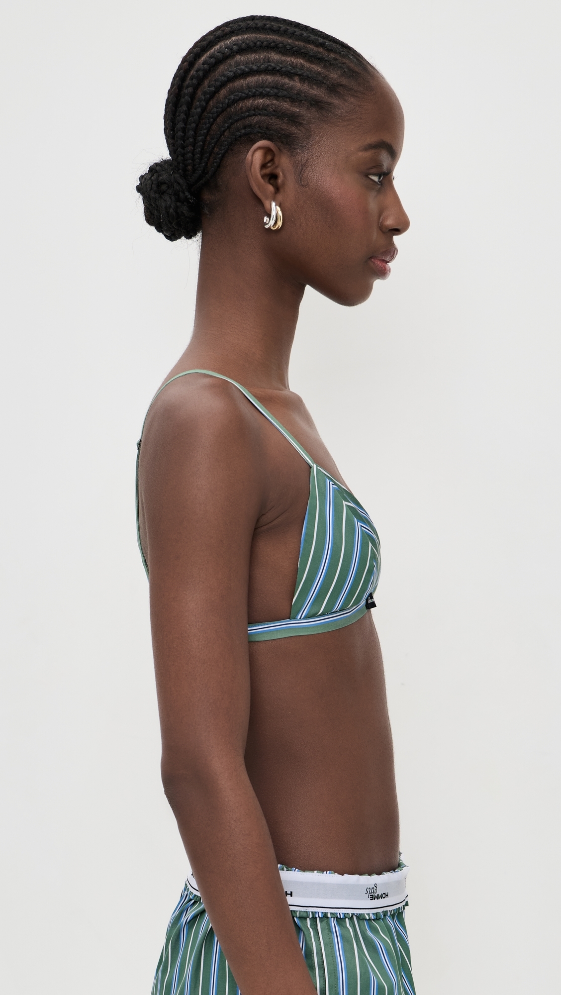 Shirting Bralette Green Porto Stripe