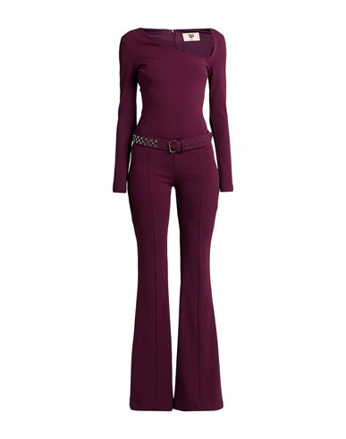 Woman Jumpsuit Plum Size L Polyester, Elastane