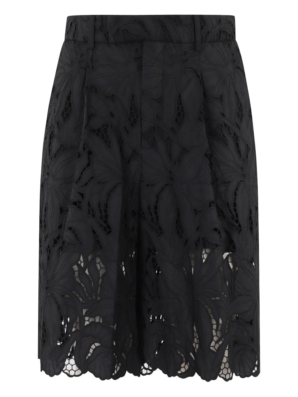 Lace-detailing shorts - Black