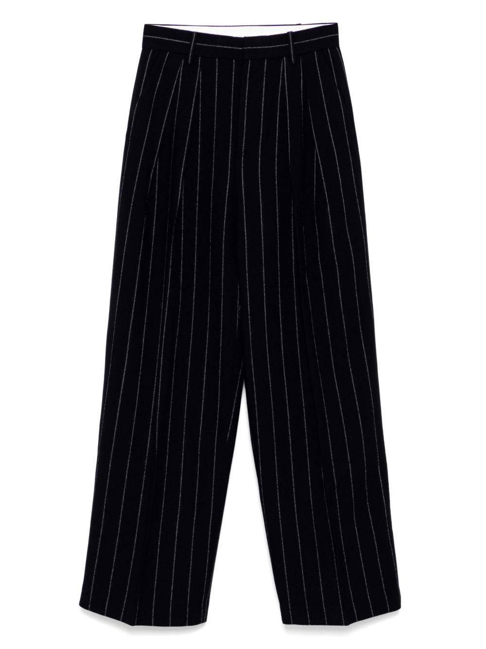 LESS striped straight leg pants - White
