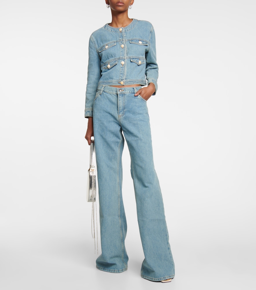 Low-rise flared jeans